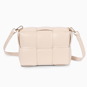 Square It beige braided shoulder bag-