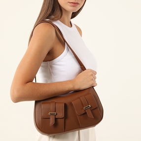 Harmony brown leather bag with pockets-