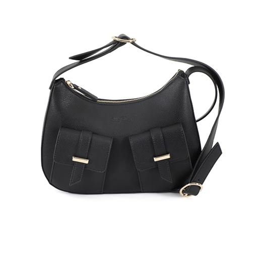 Harmony black leather bag with pockets-
