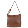 Fab n’ Classy brown leather shoulder bag with zipper