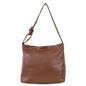 Fab n’ Classy brown leather shoulder bag with zipper-