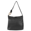 Fab n’ Classy black leather shoulder bag with zipper