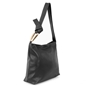 Fab n’ Classy black leather shoulder bag with zipper-