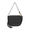 Fab n’ Classy black leather shoulder bag with lid