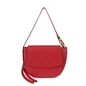 Fab n’ Classy red leather shoulder bag with lid-