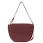 Fab n’ Classy burgundy leather shoulder bag with lid-