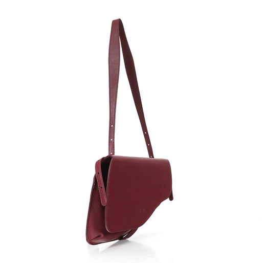 Irregular burgundy shoulder bag-