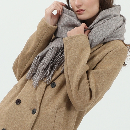 Scarf from wool brown-
