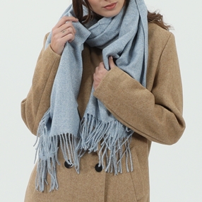 Scarf from wool light blue-