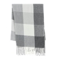 Checkered scarf from wool gray and ivory-