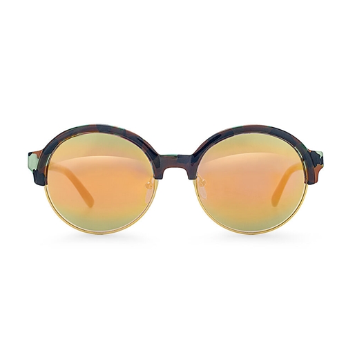 Πράσινα στρογγυλά γυαλιά ηλίου με φακούς καθρέπτη-