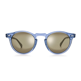 Round transparent blue sunglasses-