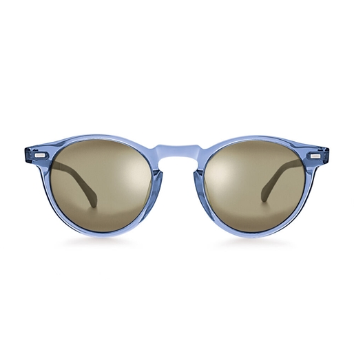 Διαφανή μπλε στρογγυλά γυαλιά ηλίου-