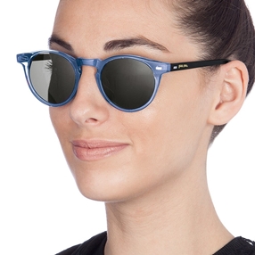 Round transparent blue sunglasses-