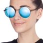 Γυαλιά ηλίου στρογγυλά μεταλλικά με μπλε φακούς-