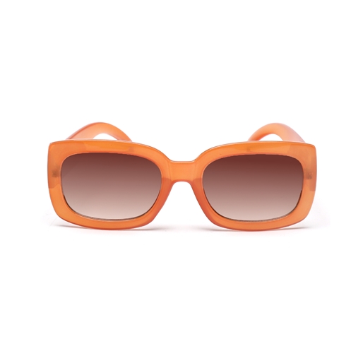 Ορθογώνια γυαλιά ηλίου ματ πορτοκαλί-