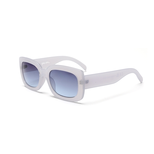 Rectangular matte white sunglasses-