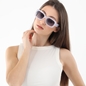 Rectangular matte white sunglasses-