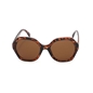Rounded polygonal brown turtle shell color sunglasses-