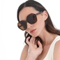 Rounded polygonal brown turtle shell color sunglasses-