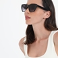 Butterfly shaped black rectangular sunglasses-