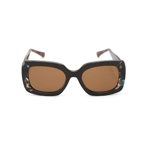 Rectangular brown with turquoise sunglasses-