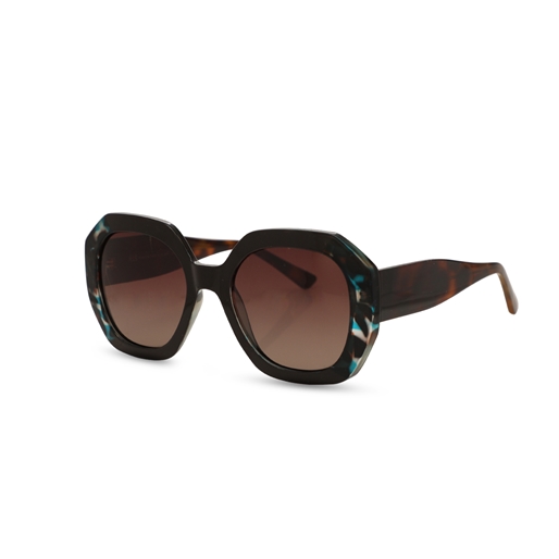 Oversized brown with turquoise sunglasses-