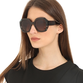 Oversized brown with turquoise sunglasses-