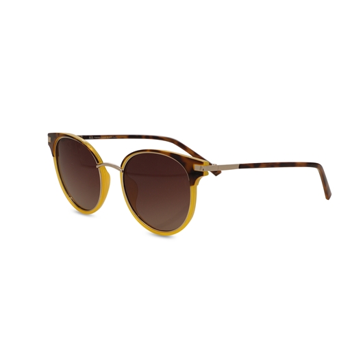 Round brown and yellow sunglasses-