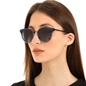 Round black and blue sunglasses-