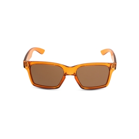 Handmade rectangular sunglasses in orange-