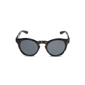 Handmade round sunglasses in black & gold marble-