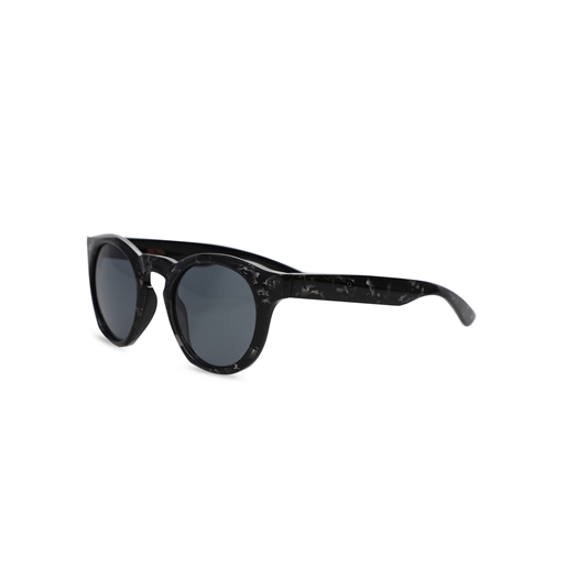 Handmade round sunglasses in black & white marble-