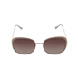 Rectangular brown metal sunglasses-