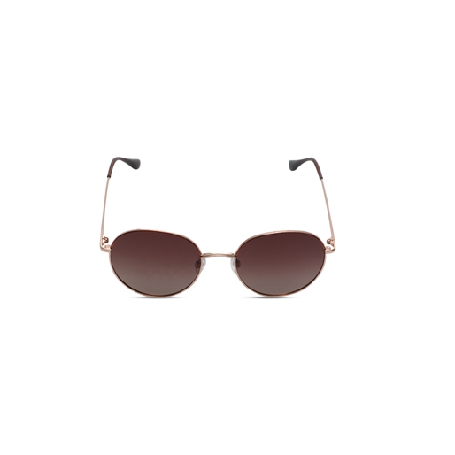 Round brown metal sunglasses-