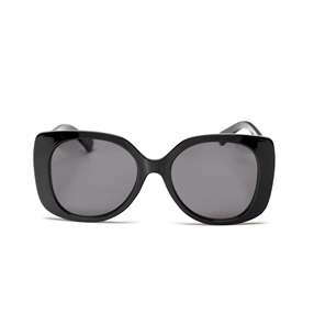 Γυαλιά ηλίου μεγάλα στρογγυλεμένα cat-eye σε μαύρο χρώμα-