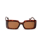 Sunglasses rectangular mask in brown turtle color-