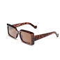 Sunglasses rectangular mask in brown turtle color-