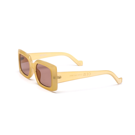 Sunglasses rectangular mask in beige color-