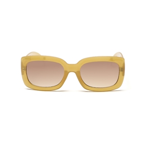 Γυαλιά ηλίου μεσαία ορθογώνια μάσκα σε κίτρινο χρώμα-