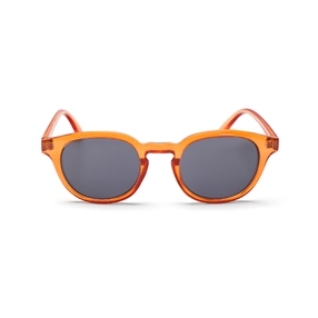 Γυαλιά ηλίου στρογγυλή μάσκα σε διάφανο πορτοκαλί χρώμα-
