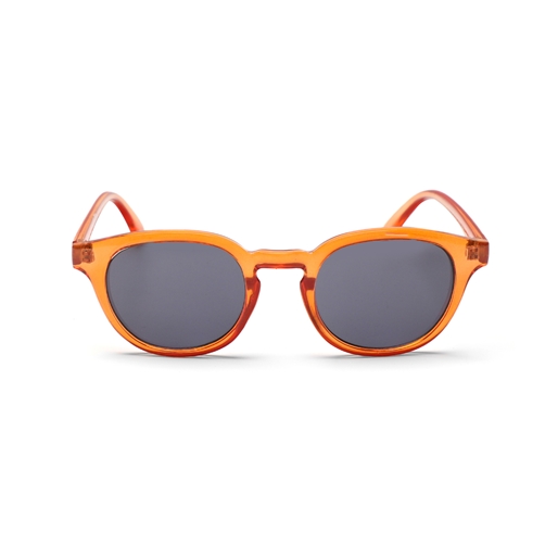 Sunglasses rounded mask in transparent orange color-