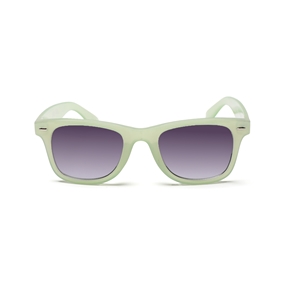 Sunglasses squared mask with metallic details in green color-