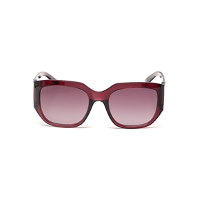 Sunglasses large mask in burgundy color with gold details-