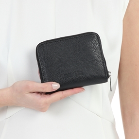Mini Discoveries small black leather wallet-