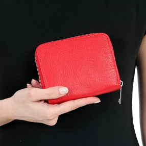 Mini Discoveries small red leather wallet-