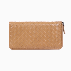 Mini Discoveries weaved beige leather wallet-