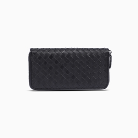 Mini Discoveries weaved black leather wallet-