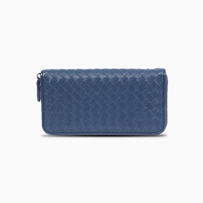 Mini Discoveries weaved blue leather wallet-