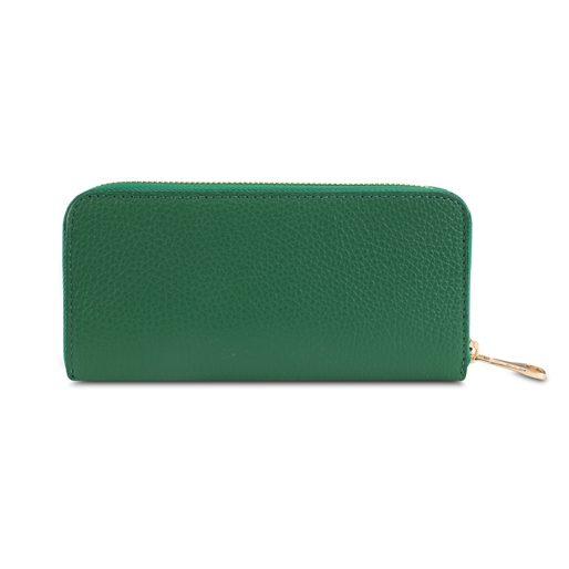 Mini Discoveries μεγάλο πράσινο δερμάτινο πορτοφόλι με φερμουάρ-